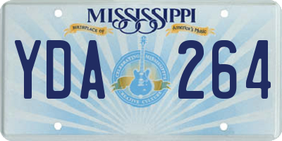 MS license plate YDA264