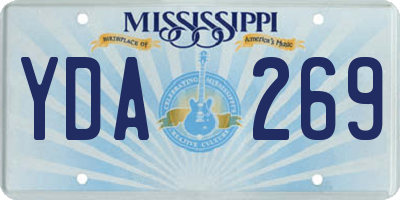 MS license plate YDA269