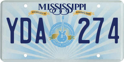 MS license plate YDA274