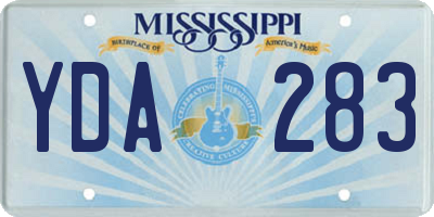 MS license plate YDA283
