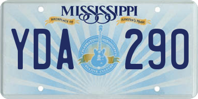 MS license plate YDA290