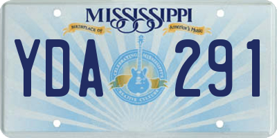 MS license plate YDA291