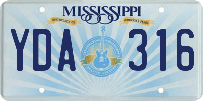 MS license plate YDA316