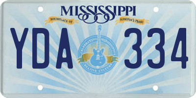MS license plate YDA334