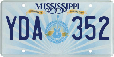 MS license plate YDA352