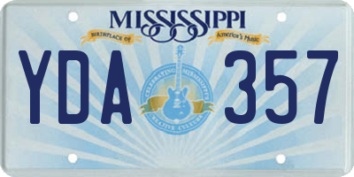 MS license plate YDA357