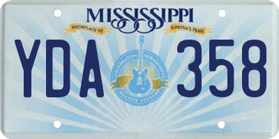 MS license plate YDA358