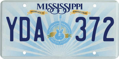 MS license plate YDA372
