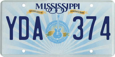 MS license plate YDA374