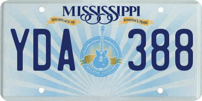 MS license plate YDA388