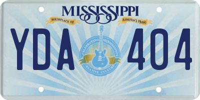 MS license plate YDA404