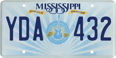MS license plate YDA432