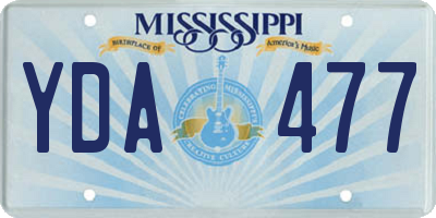 MS license plate YDA477
