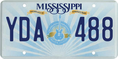 MS license plate YDA488
