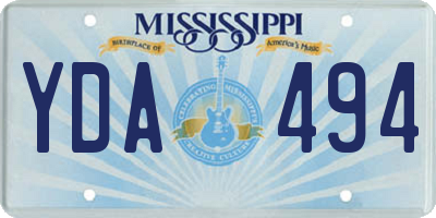 MS license plate YDA494