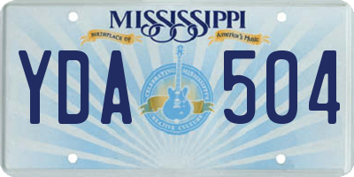 MS license plate YDA504