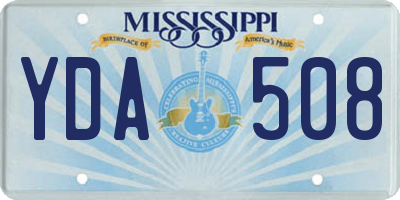MS license plate YDA508