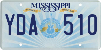 MS license plate YDA510