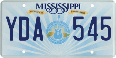 MS license plate YDA545
