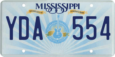 MS license plate YDA554