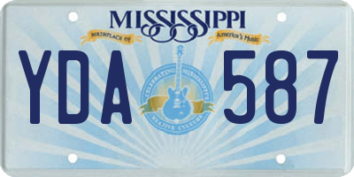 MS license plate YDA587