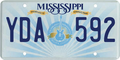 MS license plate YDA592