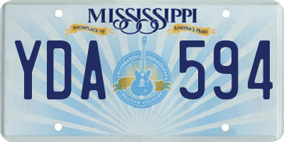 MS license plate YDA594
