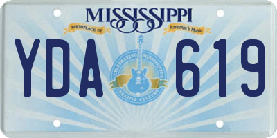 MS license plate YDA619