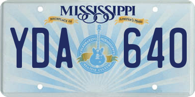 MS license plate YDA640
