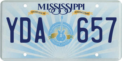 MS license plate YDA657