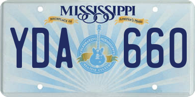 MS license plate YDA660
