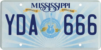 MS license plate YDA666
