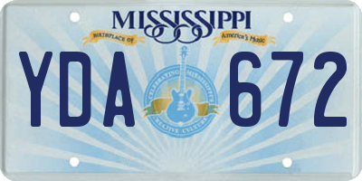 MS license plate YDA672