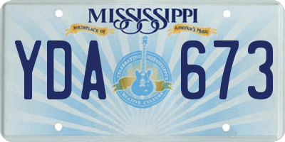 MS license plate YDA673