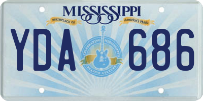 MS license plate YDA686