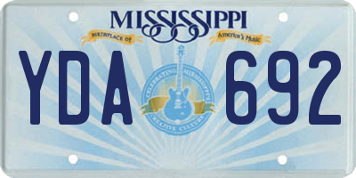 MS license plate YDA692