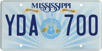 MS license plate YDA700