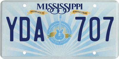 MS license plate YDA707