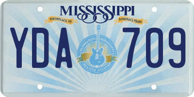 MS license plate YDA709