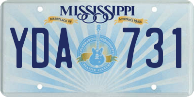 MS license plate YDA731