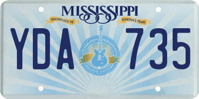 MS license plate YDA735