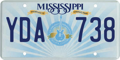 MS license plate YDA738