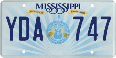 MS license plate YDA747