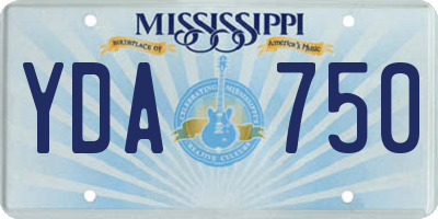 MS license plate YDA750