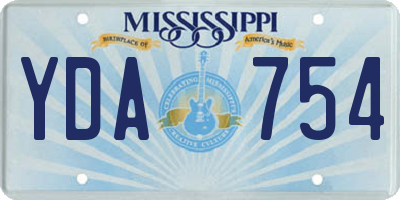 MS license plate YDA754