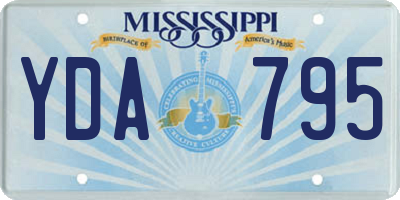MS license plate YDA795