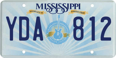 MS license plate YDA812