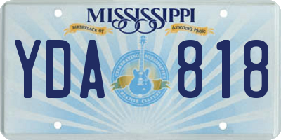 MS license plate YDA818