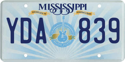 MS license plate YDA839