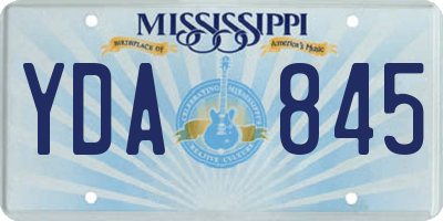 MS license plate YDA845